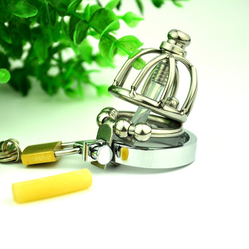 男用短款金属贞洁器钢珠按摩阳具锁阴茎锁cb6000s a130