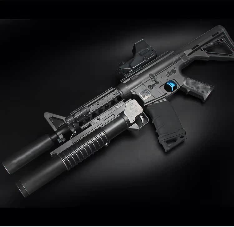 m203水弹枪****外观改装配件通用导轨下挂榴弹双管可发.