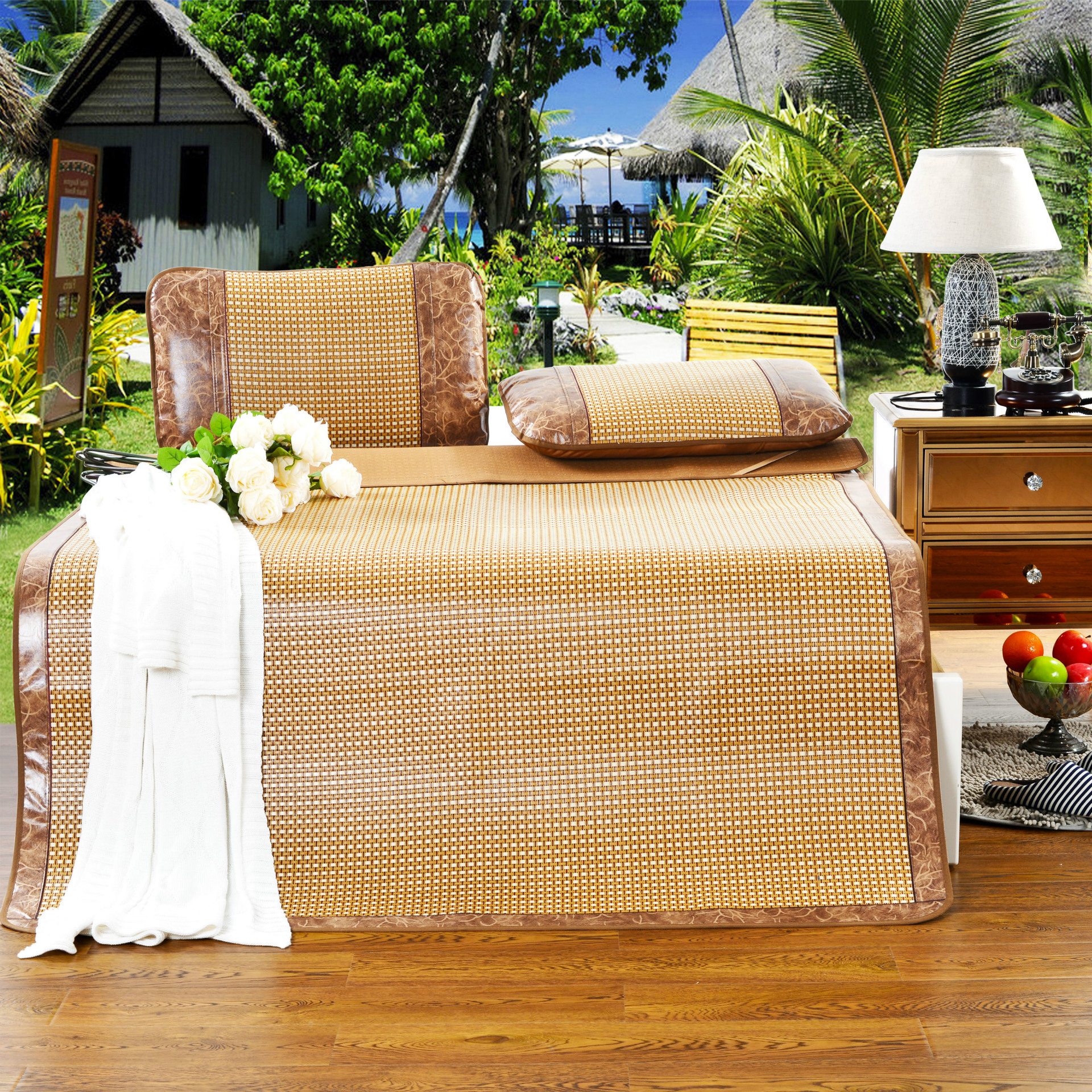 2016新款冰藤席 凉席三件套冰丝席厂家直销1.5米1.8米一件代发