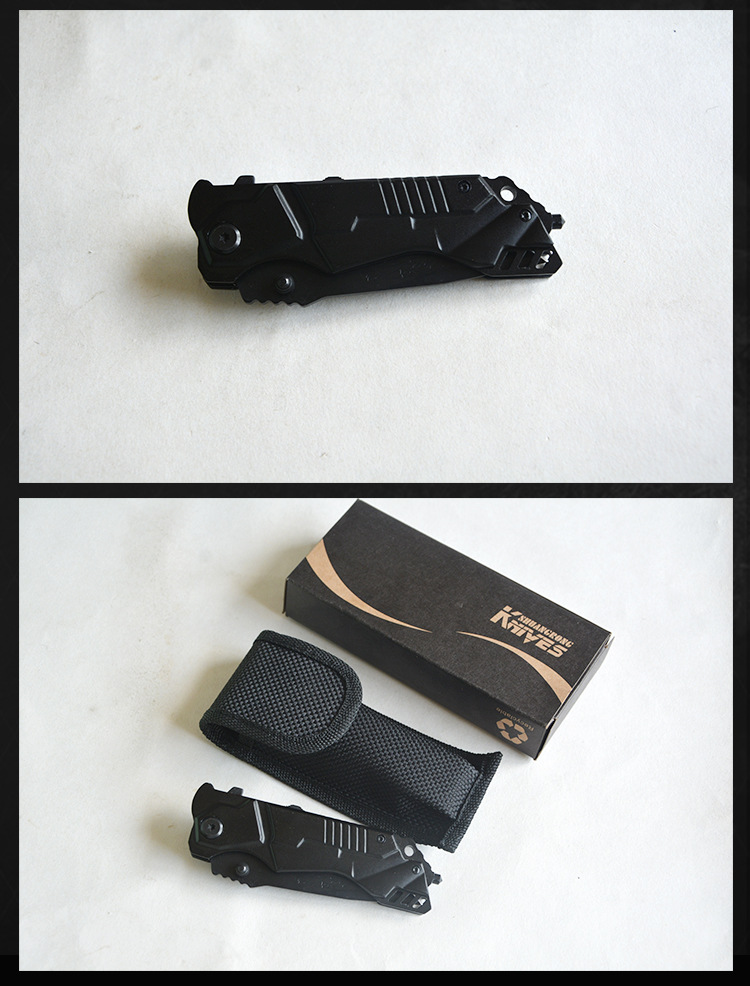 【厂家直销弹簧钢多功能折叠刀 户外野营必备折叠中型水果刀 折刀】