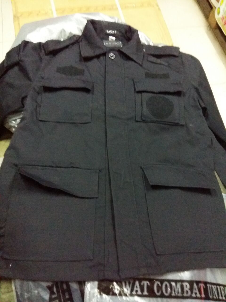 黑色网格特勤长袖09特训防静电作战服训练服套装户外春秋保安服