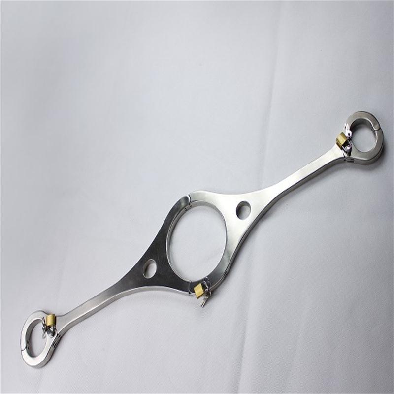 黑帝厂家直销成人情趣用品重型不锈钢一字型枷aa手颈铐一件代发