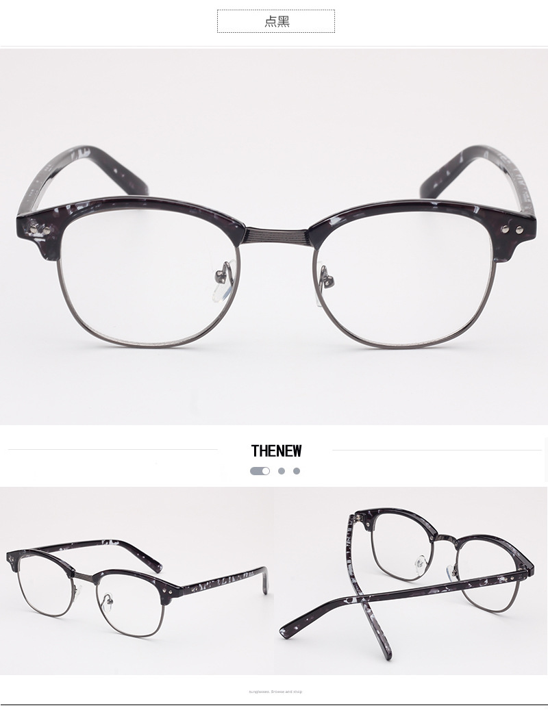 韩版复古眉毛半框金属眼镜架9567学生配近视框架平光镜新款眼镜框