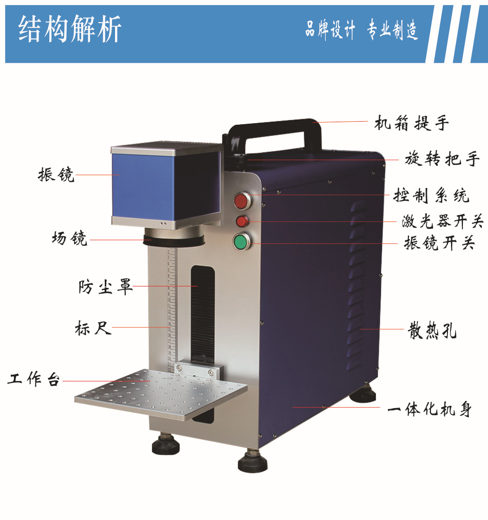 小型光纤激光打标机 金属塑料手机壳工艺品镭雕机 便携式夜市摆摊