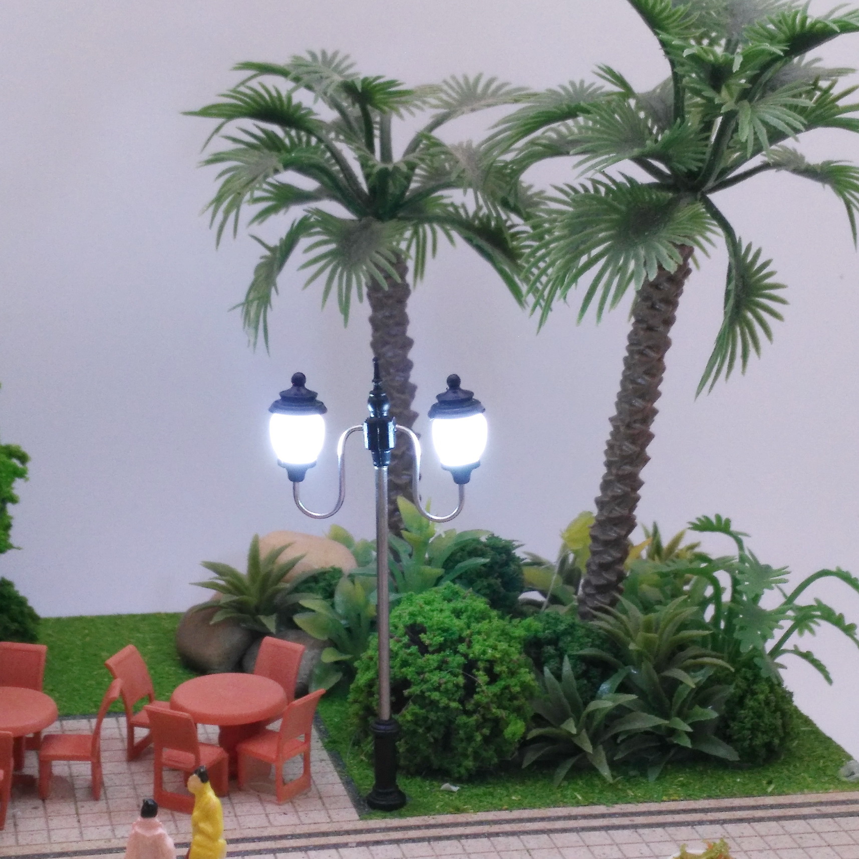 苔藓微景观摆件 建筑庭院路灯 沙盘模型材料配灯 精品b型/5