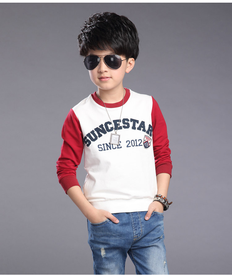 童装男童长袖t恤 儿童2016春装新款打底衫中大童男孩t恤一件代发