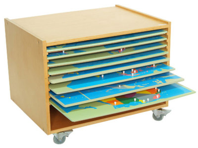 蒙特梭利世界地图柜(不带地图)婴幼儿早教玩具蒙氏益智类教具批发