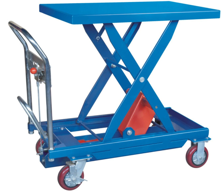 海蜜厂家手动1吨手动液压升降平台车手推车液压叉车物流台车