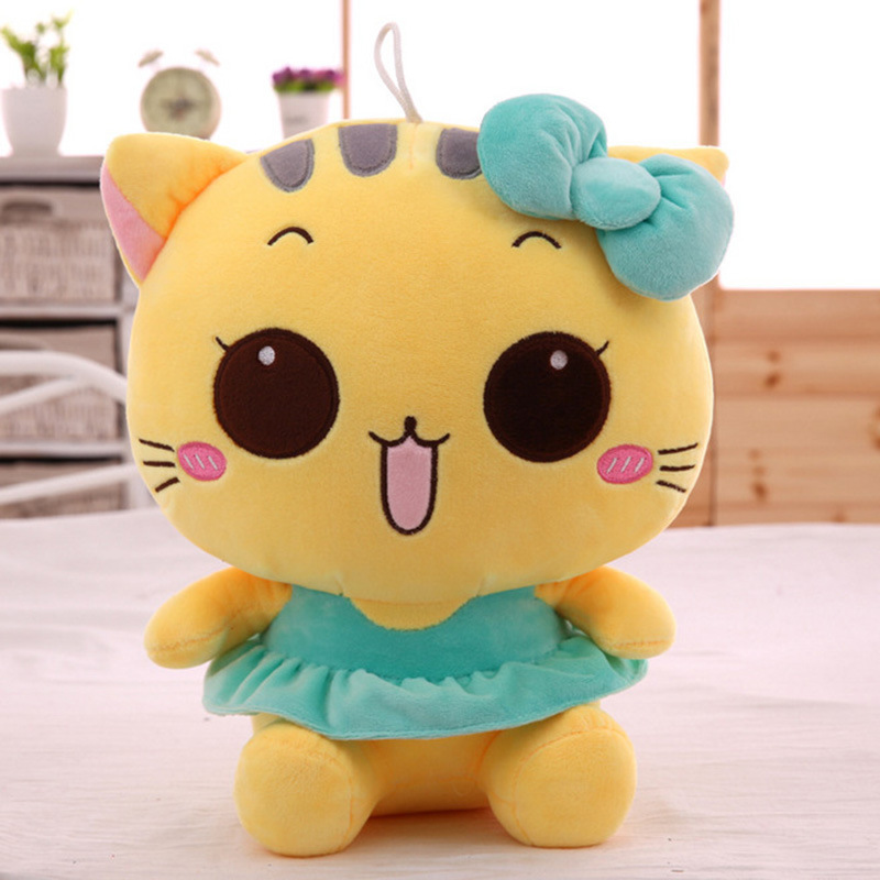 可爱卡通毛绒玩具小猫咪公仔萌萌的cc猫大脸猫布娃娃女生日礼物