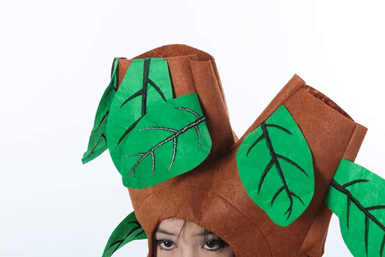 儿童环保树服装 大树小树豹纹猎人野人原始人披风森林爷爷童话剧