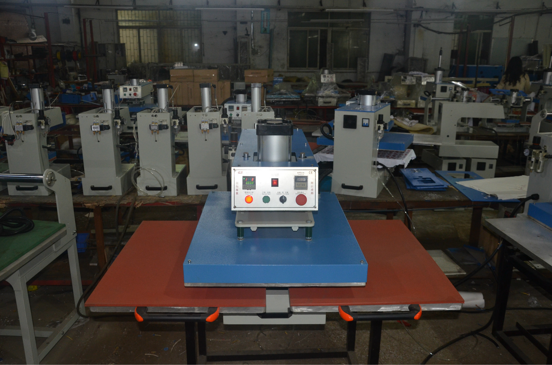 糕点加工辅助设备 厂家直销半自动双工位压烫机 气动印花烫画机38*38