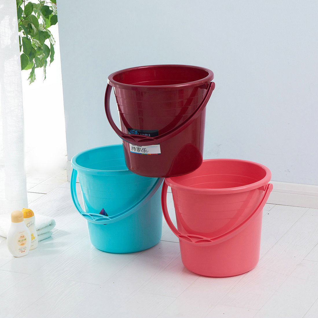 家用大号20l欧式加厚提水塑料桶拖地清洁桶提桶时尚水桶