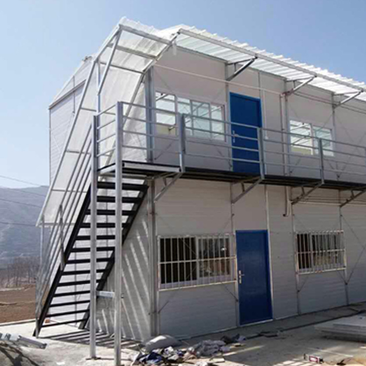 75整套岩棉钢架房双层活动房防火防燥质轻拆卸方便双层岩棉钢架房