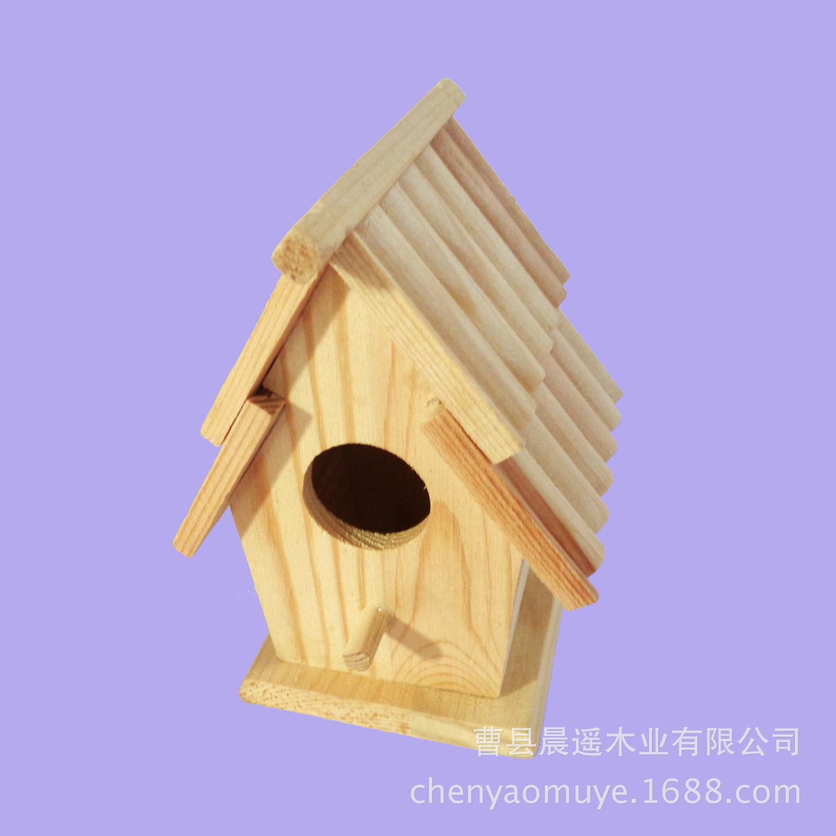 创意松木小房子 鸟窝挂件 天然环保木制品 木质工艺品批发定做