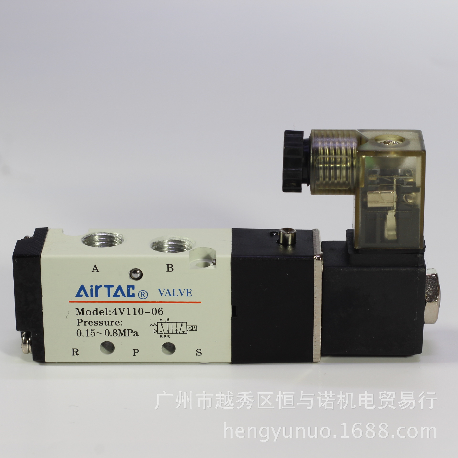 亚德客 气动元件 气动电磁阀 两位五通电磁阀 4v110-06