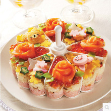蛋糕盤壽司模具套裝 創意心形壽司模 烘焙果凍布丁杯千層飯團模具