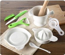 日式陶瓷研磨器捣碎碗榨汁器儿童辅食餐具套装宝宝厨具厨房工具