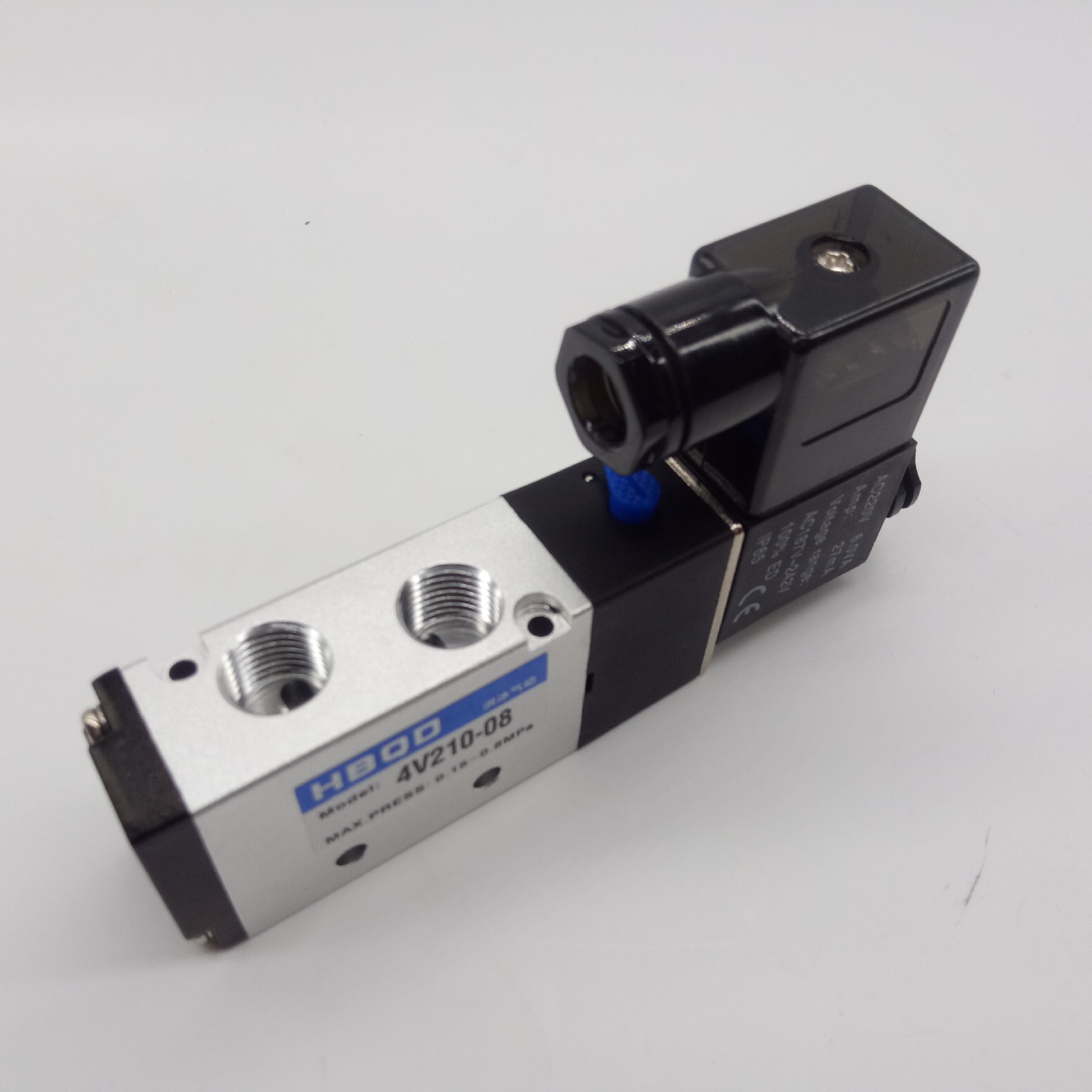 hbqd洪冰气动 二位五通电磁阀4v210-06 ac220v 4v210-08 dc24v
