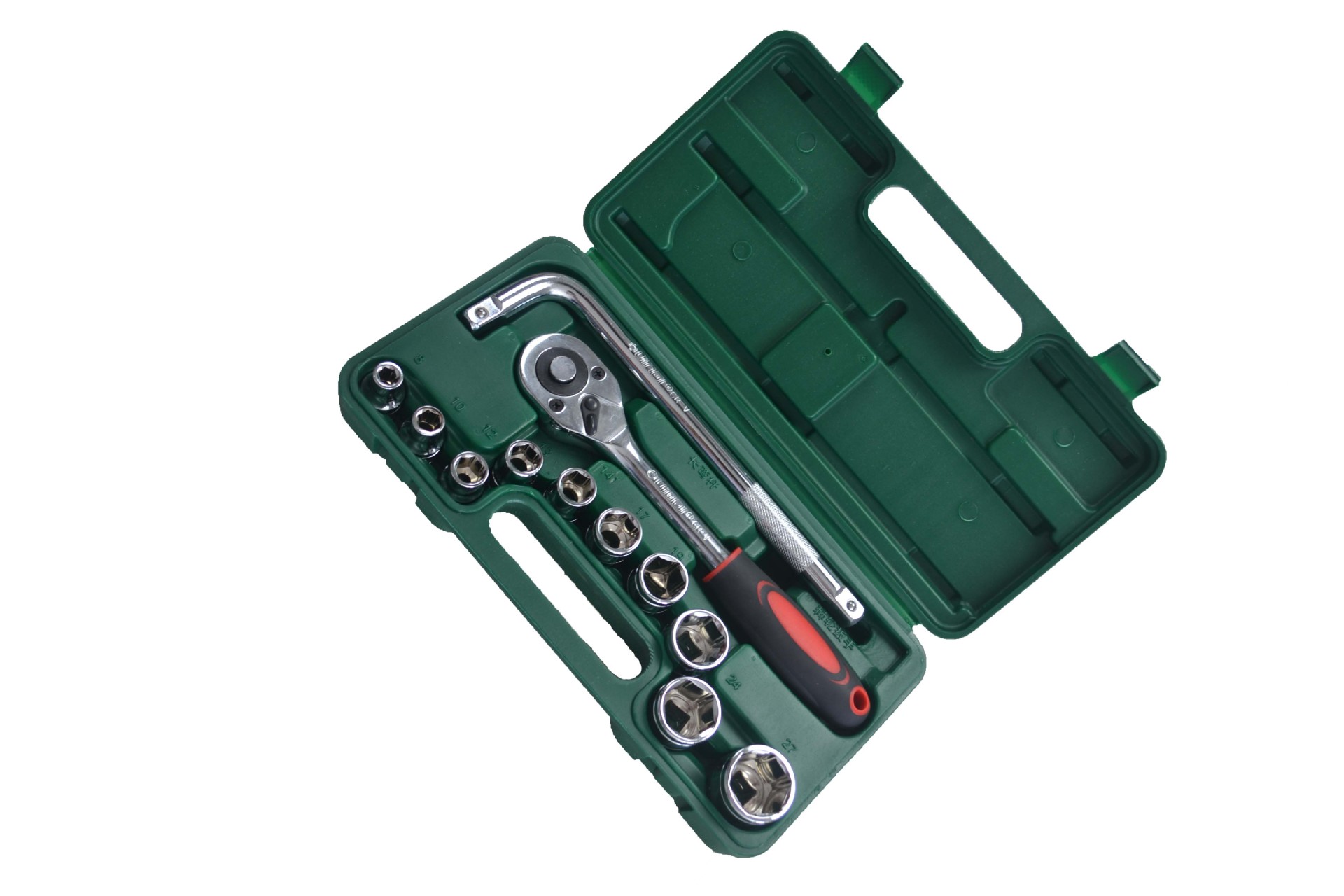 13件套棘轮套筒扳手套装汽修汽保工具组套组合工具随车五金工具箱