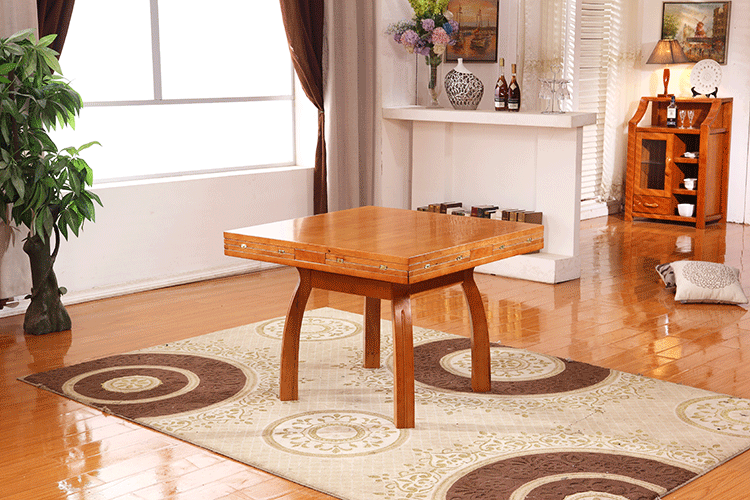 家具 餐桌 实木伸缩餐桌组合小户型方桌圆桌简约餐桌椅  南康品质家具