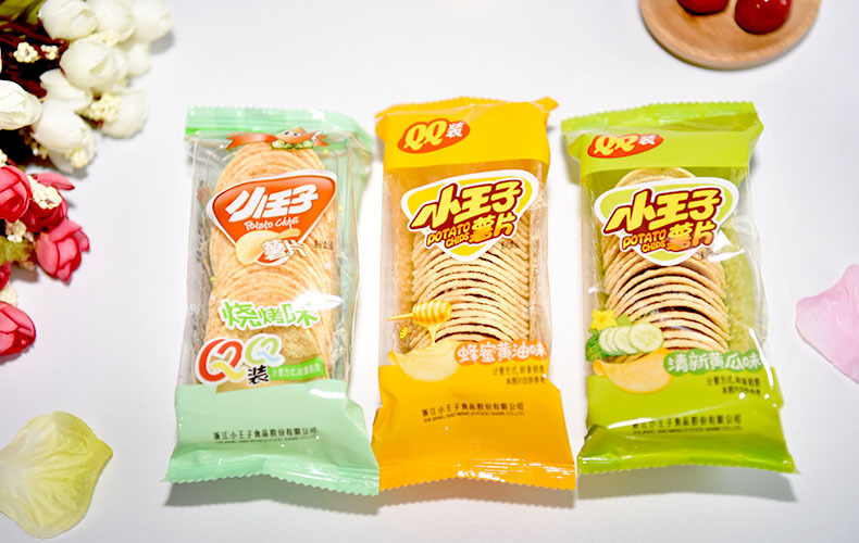 小王子qq薯片办公室零食小吃美食膨化食品整箱批发4kg包邮
