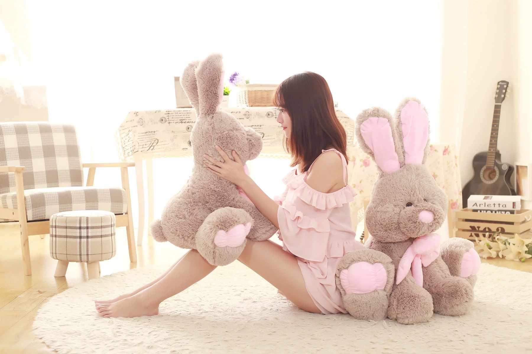 ins网红超邦大号尼兔公仔小兔毛绒玩具美国长耳兔子玩偶送女生日