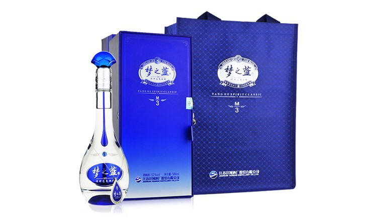 梦之蓝m3 52度洋河蓝色经典500ml整箱绵柔型(新包装)白酒批发