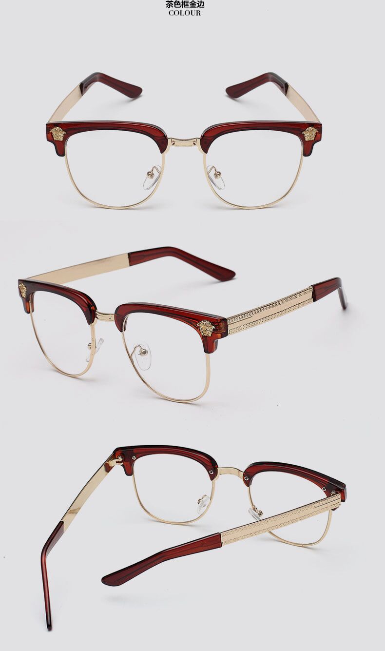 2015新款潮流平光镜 欧美复古半框男女同款眼镜框架厂家批.