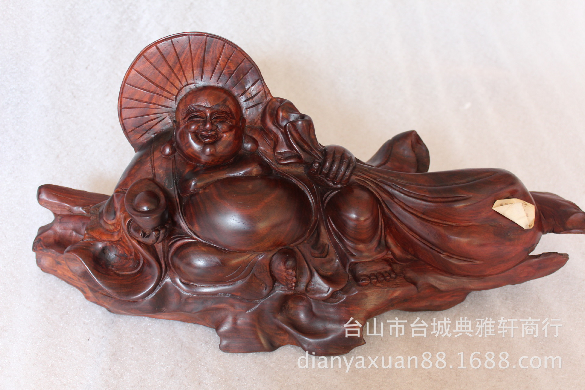 整木酸枝雕刻 弥勒佛 布袋佛    实木雕刻 红木根雕弥勒佛艺术品