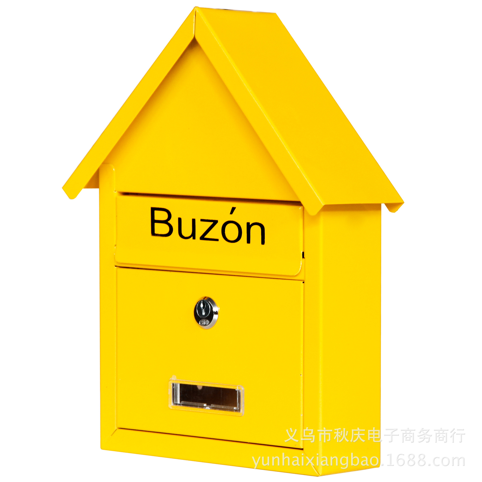 防雨防锈信箱_小号信报箱带锁意见箱挂墙别墅信件箱室外防雨防锈黄色