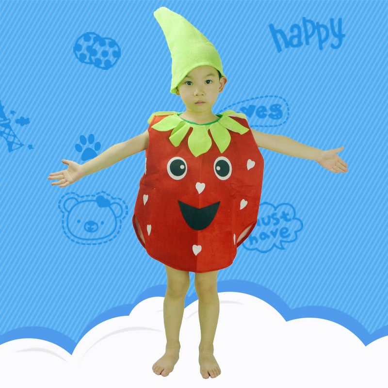 儿童节日服装水果衣服学校幼儿园环保演出服装草莓服西瓜服香蕉服