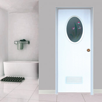 廉价优质 pvc卫生间门 塑料套门 厕所门 椭圆玻璃塑料门