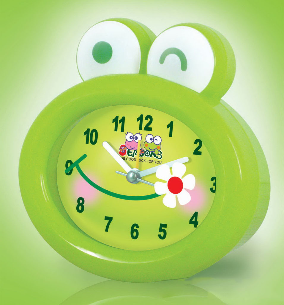 创意卡通青蛙小闹钟 十元店精品货源 双色供应