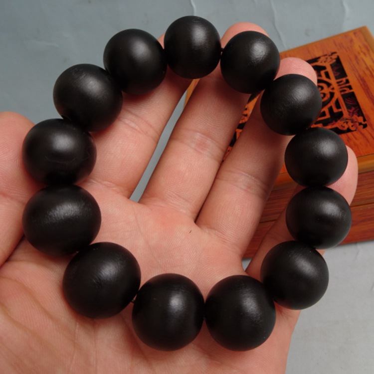 羊角手串北山黑羊角仿黑羚羊角手链竹丝纹爆满佛珠手串