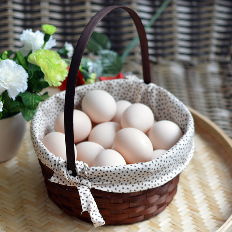 大量现货供应批发竹编鸡蛋包装竹篮广东超市篮购物篮超