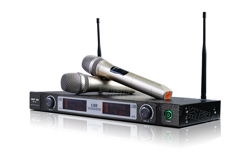 sast/先科 ok-22无线话筒一拖二卡拉ok专业麦克风电脑ktv家用