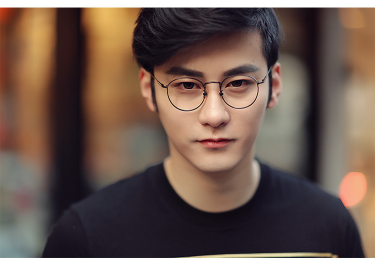 圆眼睛框镜架光学近视眼镜韩版复古眼镜框金属个性潮文艺眼镜男.