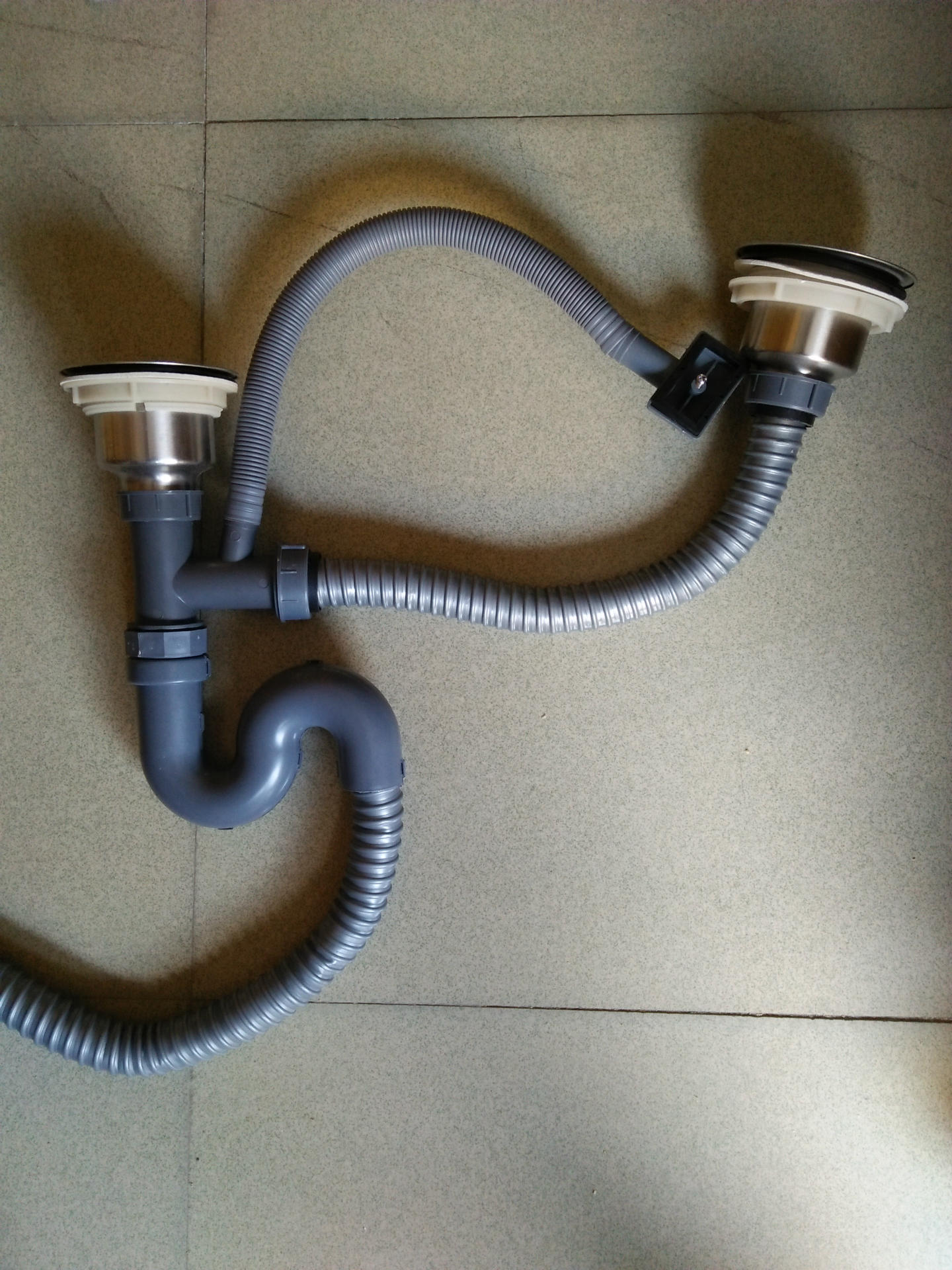 厨房水槽8110型下水器双槽304不锈钢下水器,厨房菜盆下水器