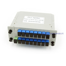厂家直供 SC/UPC1分16插片式分纤分路器 分光器 可定制FC/APC