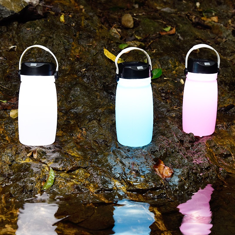 New Solar Rechargeable Kettle Outdoor Camping Tent Creative Glow Water Cup Luminous Tea Cup