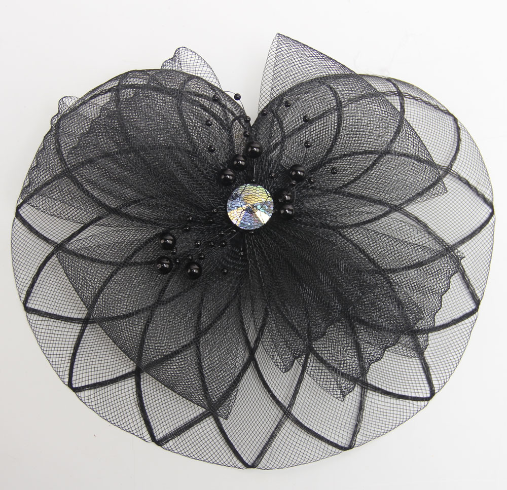 热销女士网纱蝴蝶结发箍 成人礼服发饰 水钻头饰发夹现货