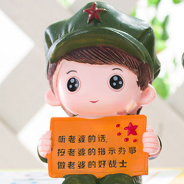 革命红军娃娃浪漫情侣树脂公仔吊脚双十二热卖新品精品现货批发中