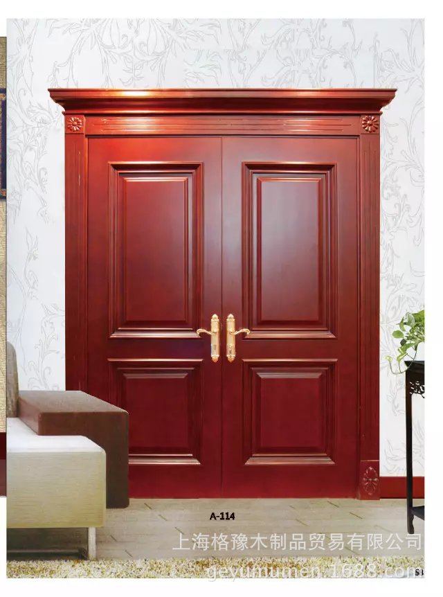 美国橡木实木门 子母实木套装门 双开实木门 别墅专用实木烤漆门