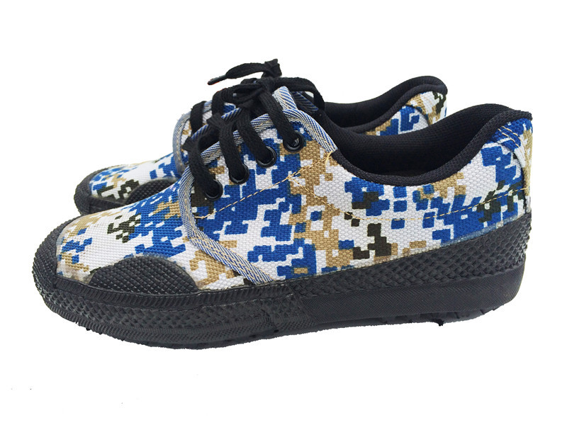 海洋作训鞋 蓝色军训鞋 蓝色解放鞋 蓝色迷彩胶鞋 海洋解放鞋