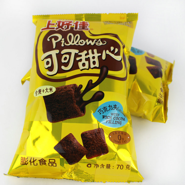 上好佳可可甜心巧克力/红豆/香芋夹心70g 非油炸休闲旅游零食批发