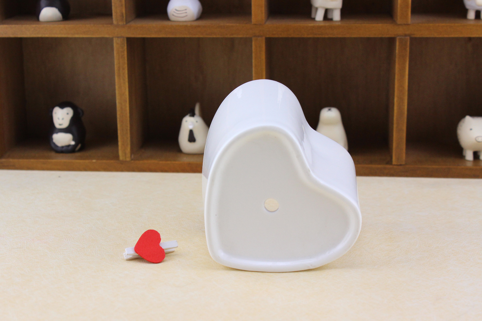 简约创意白色多肉植物花盆陶瓷斜口桃心形时尚花盆zakka园艺花盆