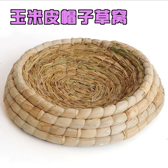 鸟窝鸽子窝草窝 龙猫兔子鸽子豚鼠窝草编窝草垫手工编织玉米皮