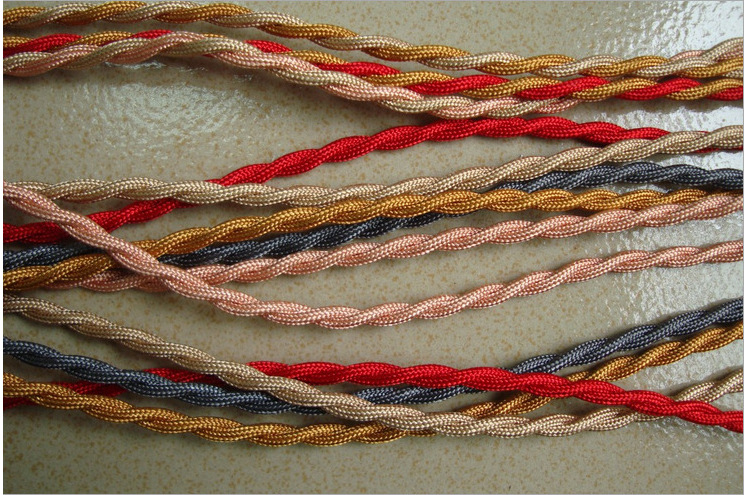 彩色编织吊线电线编织线复古灯具线单头吊灯