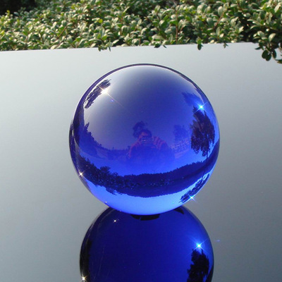 创意5 8 10cm蓝色人造水晶球奖品 k9彩色光球摆件装饰礼品送朋友