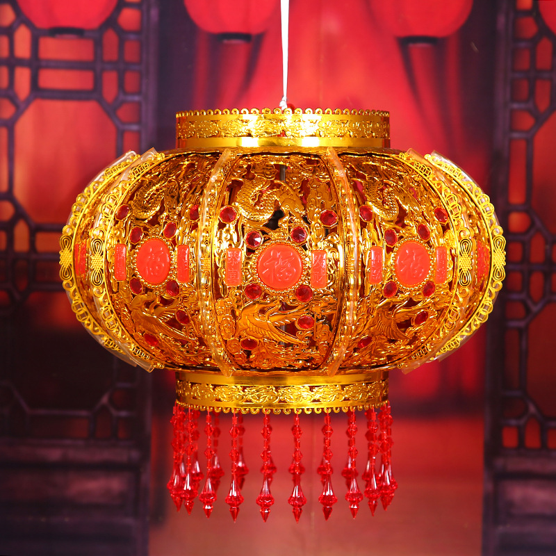 厂家批发创意春节灯笼 户外led外闪龙凤